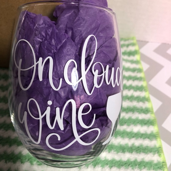 3-New-WINE GLASS***ON CLOUD WINE *** * Handmade - Picture 3 of 5